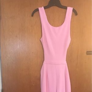 Light pink wide leg jump suit.